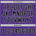 Custom Purple Black-White Authentic Throwback Basketball Jersey photo 2