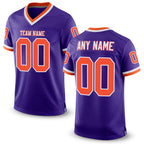 Custom Purple Orange-White Mesh Authentic Throwback Football Jersey