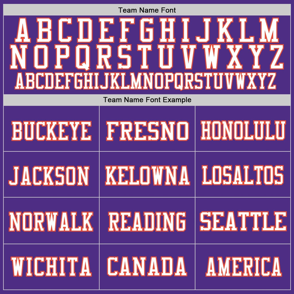 Custom Purple Orange-White Mesh Authentic Throwback Football Jersey photo 2