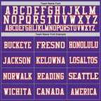 Custom Purple Orange-White Mesh Authentic Throwback Football Jersey photo 2
