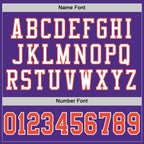 Custom Purple Orange-White Mesh Authentic Throwback Football Jersey photo 3