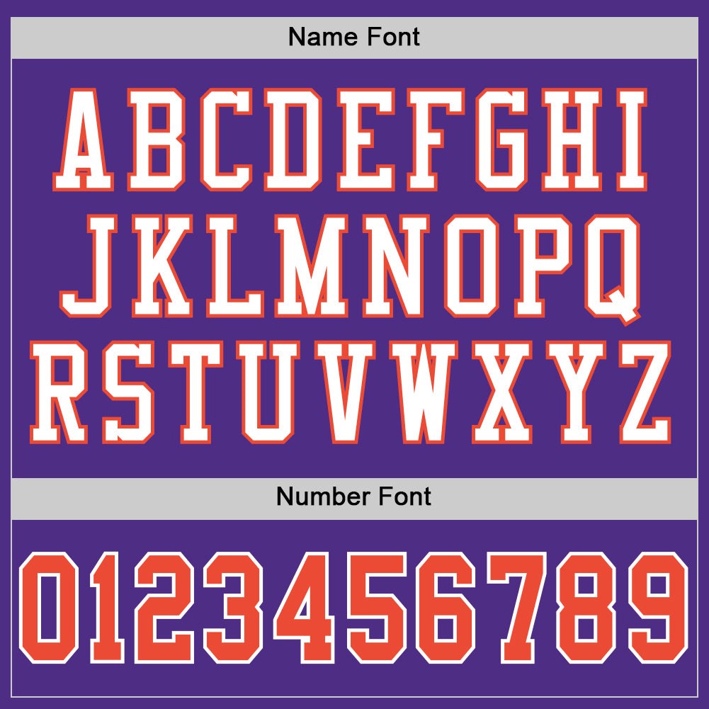Custom Purple Orange-White Mesh Authentic Throwback Football Jersey photo 3