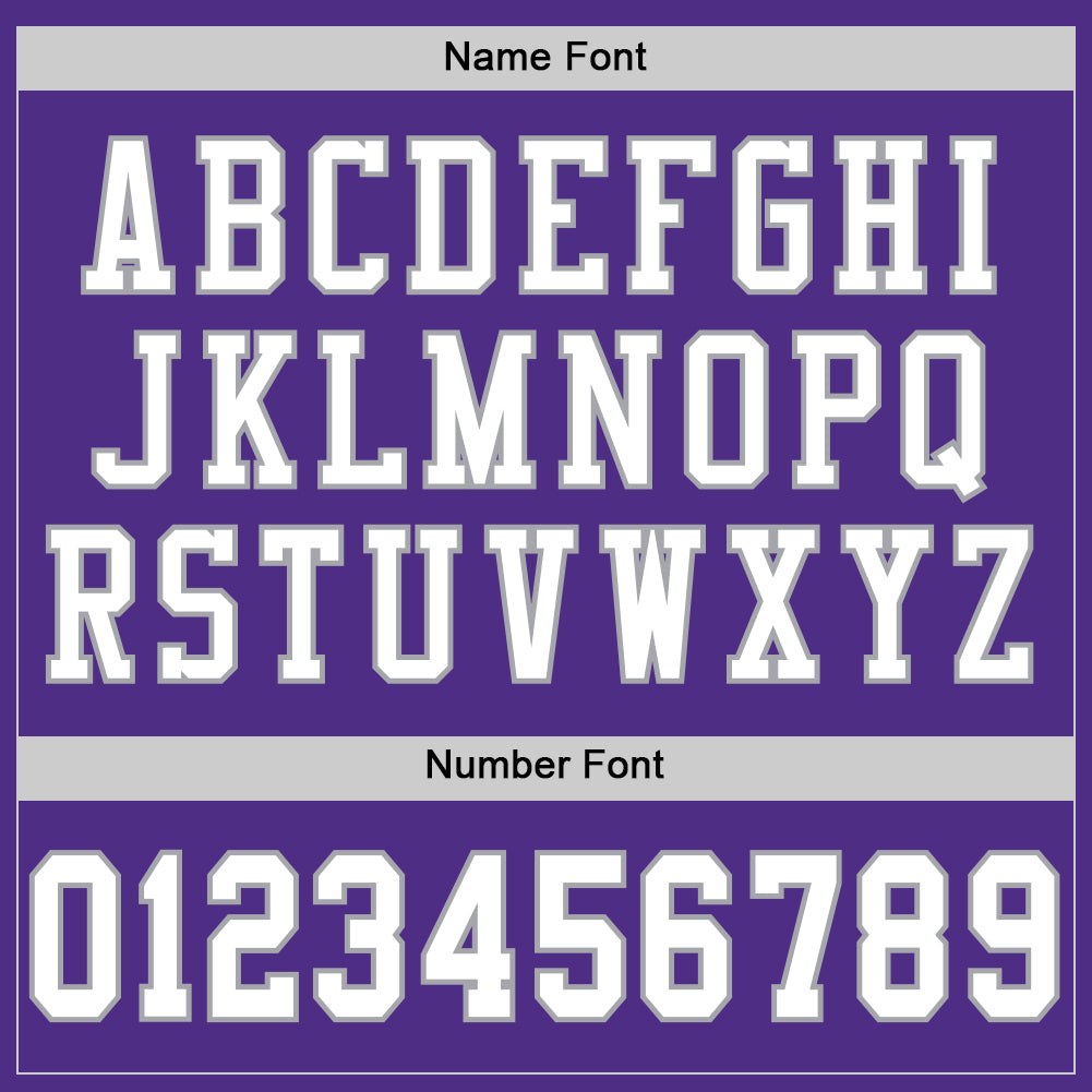 Custom Purple White-Gray Mesh Authentic Throwback Football Jersey photo 3