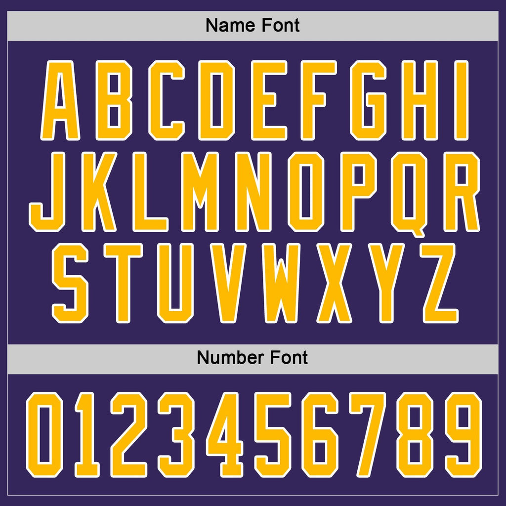 Custom Purple Gold-White Hockey Jersey photo 3