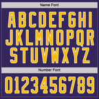 Custom Purple Gold-White Hockey Jersey photo 3