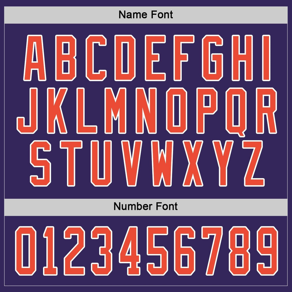 Custom Purple Orange-White Hockey Jersey photo 3
