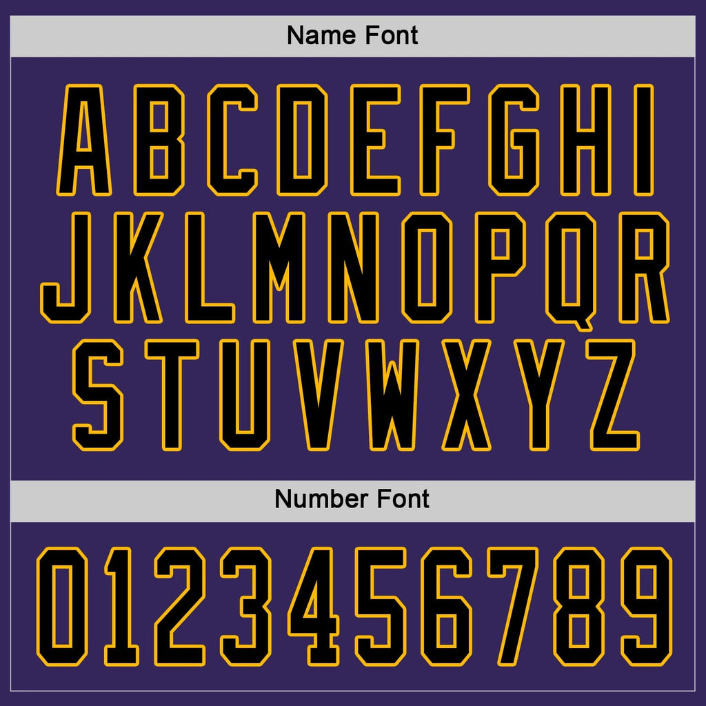 Custom Purple Black-Gold Hockey Jersey photo 3