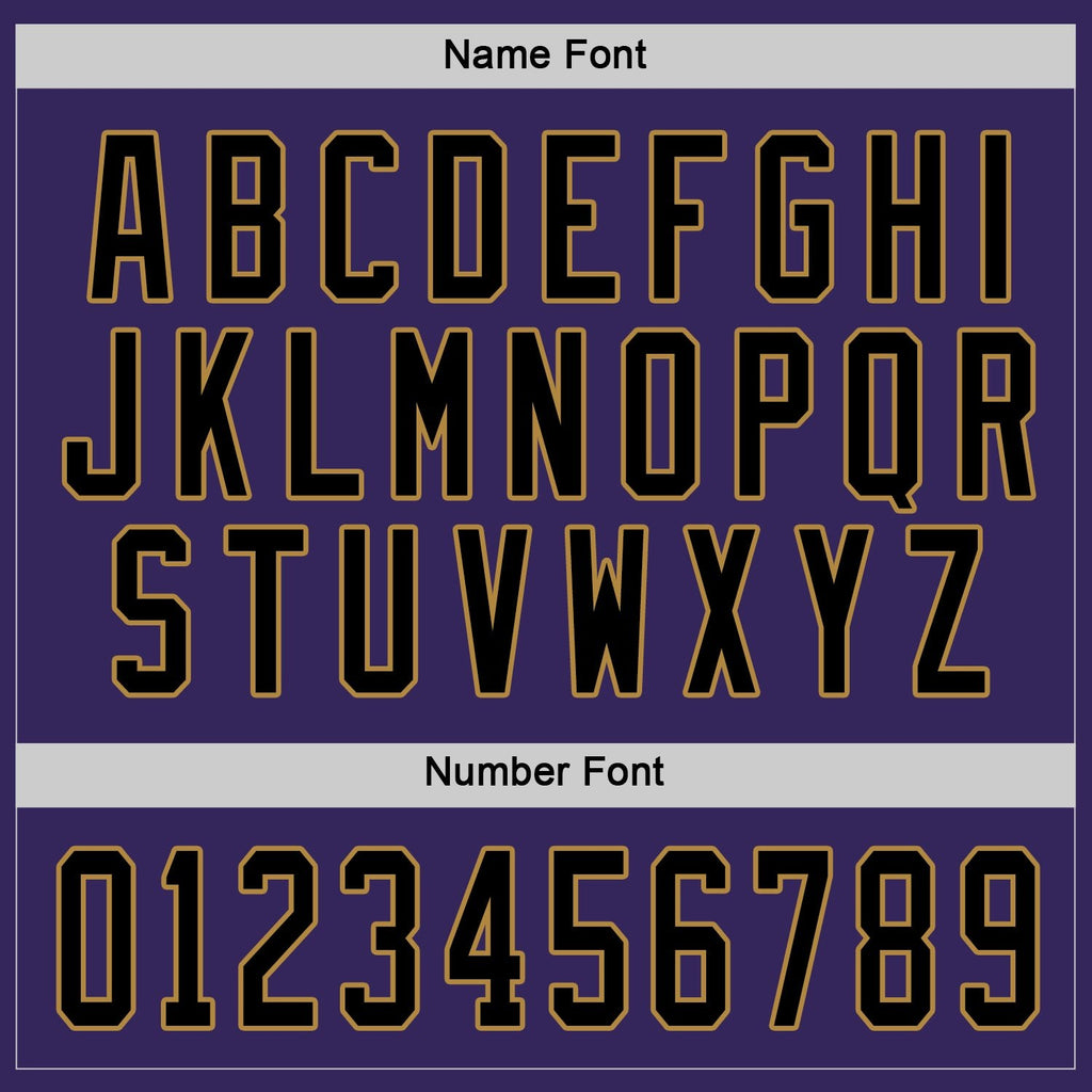 Custom Purple Black-Old Gold Hockey Jersey photo 3