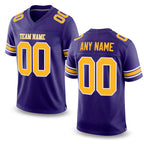 Custom Purple Gold-White Mesh Authentic Football Jersey