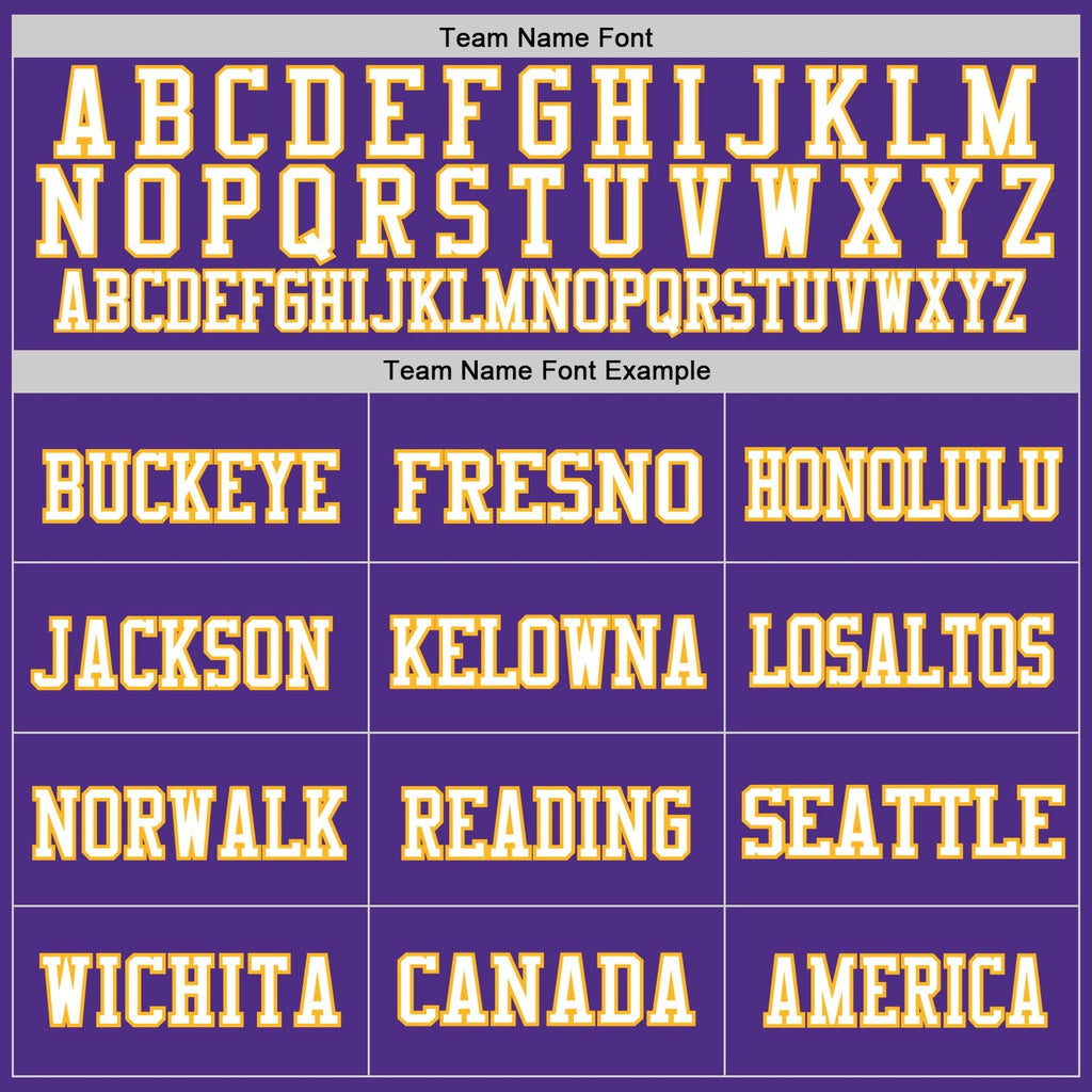 Custom Purple Gold-White Mesh Authentic Football Jersey photo 2