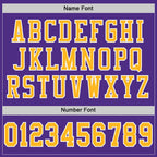 Custom Purple Gold-White Mesh Authentic Football Jersey photo 3