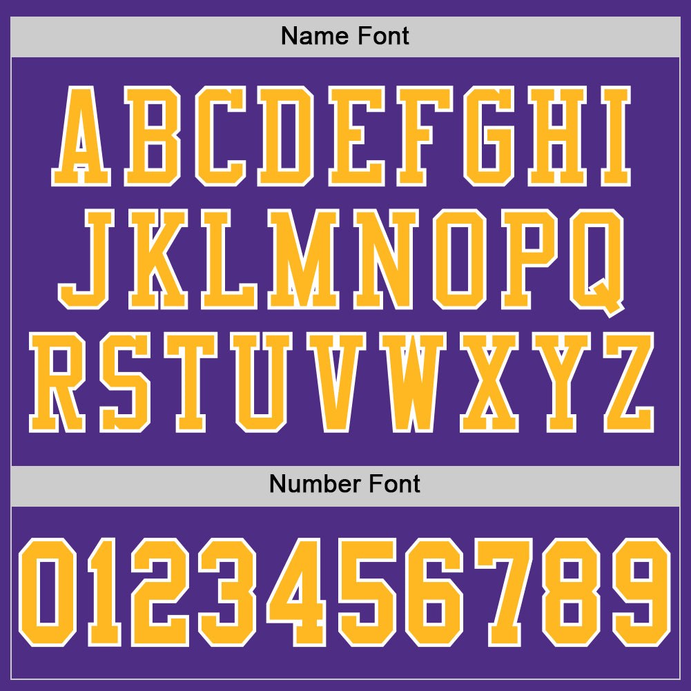 Custom Purple Gold-White Mesh Authentic Football Jersey photo 3