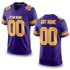 Custom Purple Old Gold-White Mesh Authentic Football Jersey