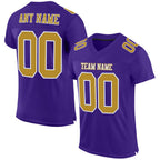 Custom Purple Old Gold-White Mesh Authentic Football Jersey photo 1