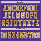 Custom Purple Old Gold-White Mesh Authentic Football Jersey photo 3