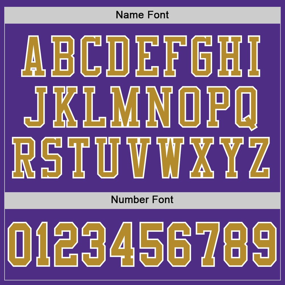Custom Purple Old Gold-White Mesh Authentic Football Jersey photo 3