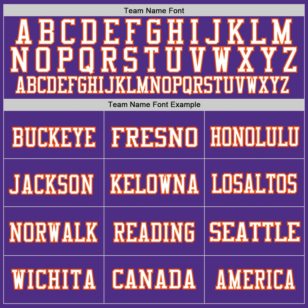 Custom Purple Orange-White Mesh Authentic Football Jersey photo 2