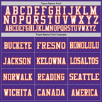 Custom Purple Orange-White Mesh Authentic Football Jersey photo 2