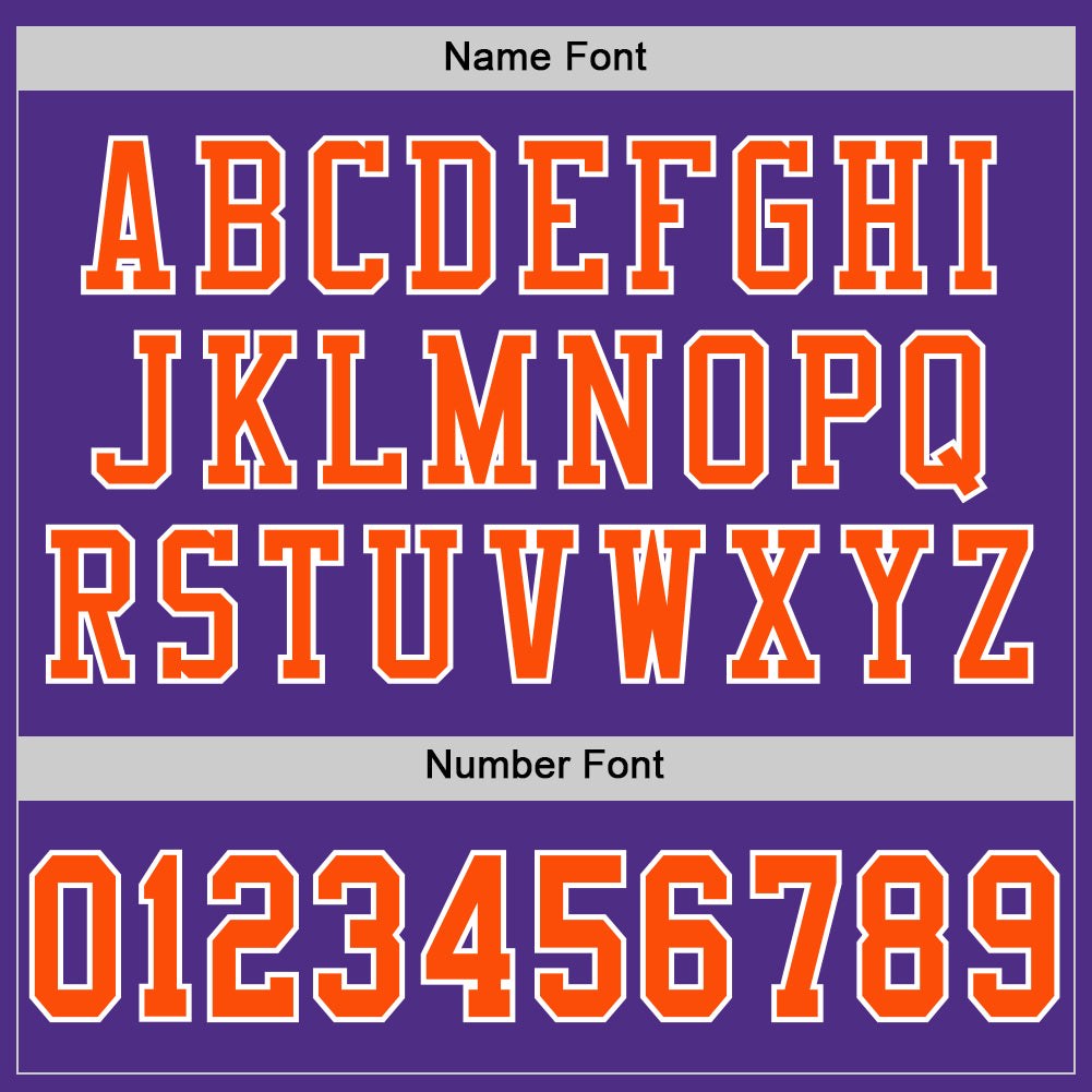 Custom Purple Orange-White Mesh Authentic Football Jersey photo 3