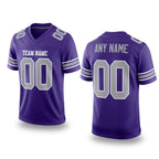 Custom Purple Gray-White Mesh Authentic Football Jersey