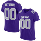 Custom Purple Gray-White Mesh Authentic Football Jersey photo 1