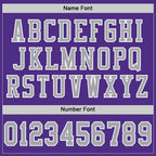Custom Purple Gray-White Mesh Authentic Football Jersey photo 3
