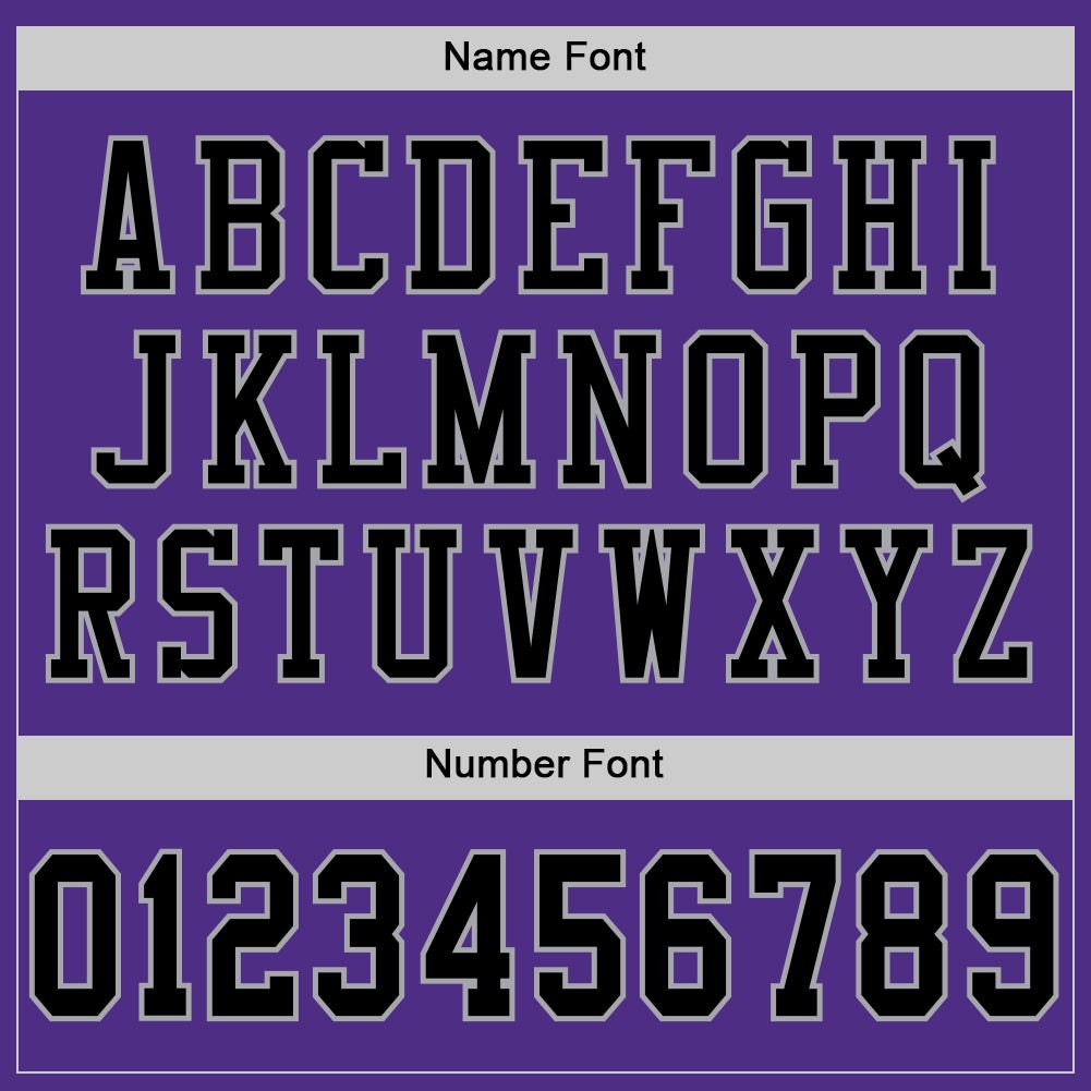 Custom Purple Black-Gray Mesh Authentic Football Jersey photo 3