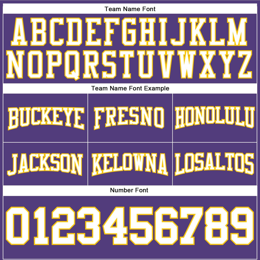 Custom Stitched Purple White-Gold Football Pullover Sweatshirt Hoodie photo 3