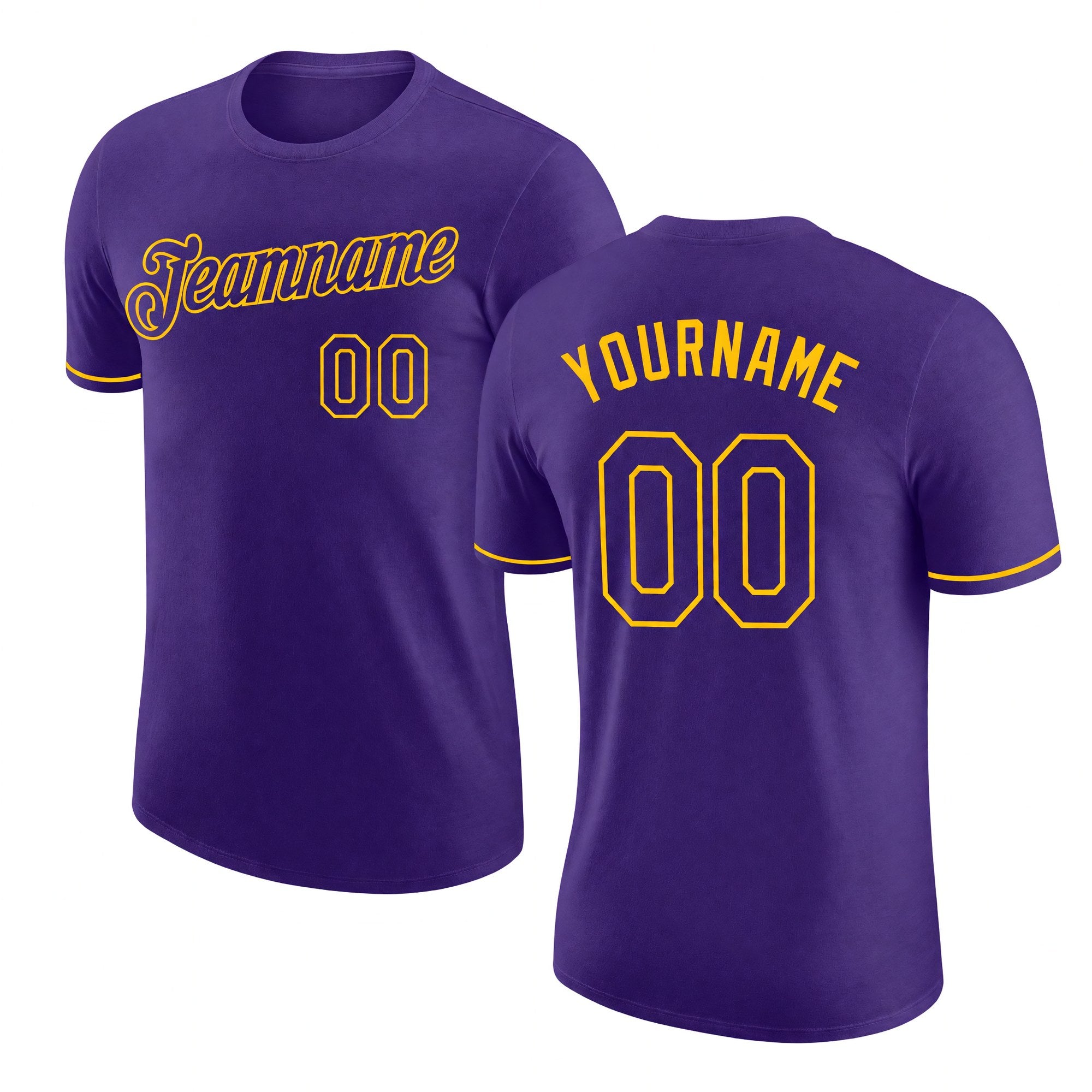 Custom Purple Purple-Gold Performance T-Shirt