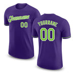 Custom Purple Neon Green-White Performance T-Shirt