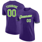Custom Purple Neon Green-White Performance T-Shirt photo 1