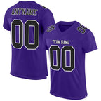 Custom Purple Black-White Mesh Authentic Football Jersey photo 1