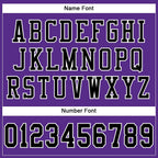 Custom Purple Black-White Mesh Authentic Football Jersey photo 3