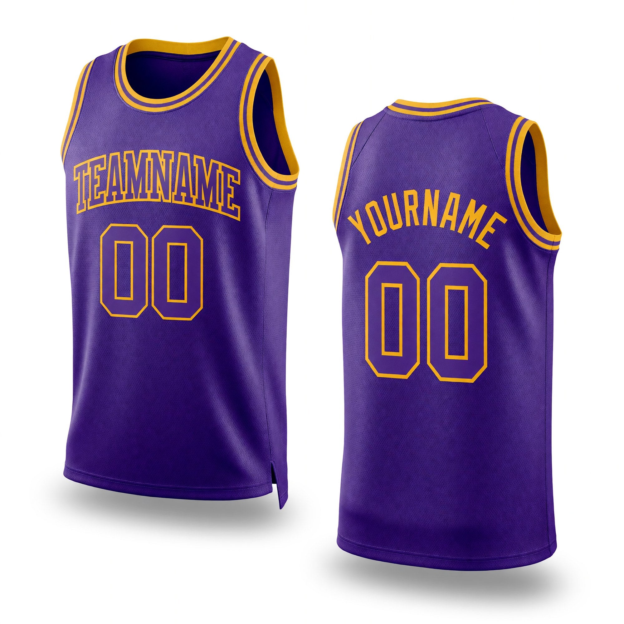 Custom Purple Purple-Gold Authentic Throwback Basketball Jersey