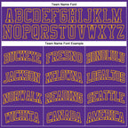 Custom Purple Purple-Gold Authentic Throwback Basketball Jersey photo 2