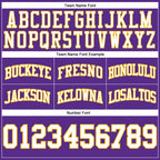 Custom Purple White-Gold Authentic Throwback Basketball Shorts photo 2