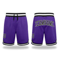 Custom Purple Black-White Authentic Throwback Basketball Shorts