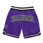 Custom Purple Black-White Authentic Throwback Basketball Shorts photo 1