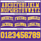 Custom Purple Gold-White Authentic Throwback Basketball Shorts photo 2