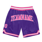 Custom Purple Pink-White Authentic Throwback Basketball Shorts photo 1