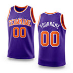 Custom Purple Orange-White Authentic Throwback Basketball Jersey