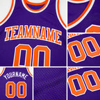 Custom Purple Orange-White Authentic Throwback Basketball Jersey detail