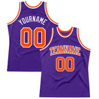 Custom Purple Orange-White Authentic Throwback Basketball Jersey photo 1