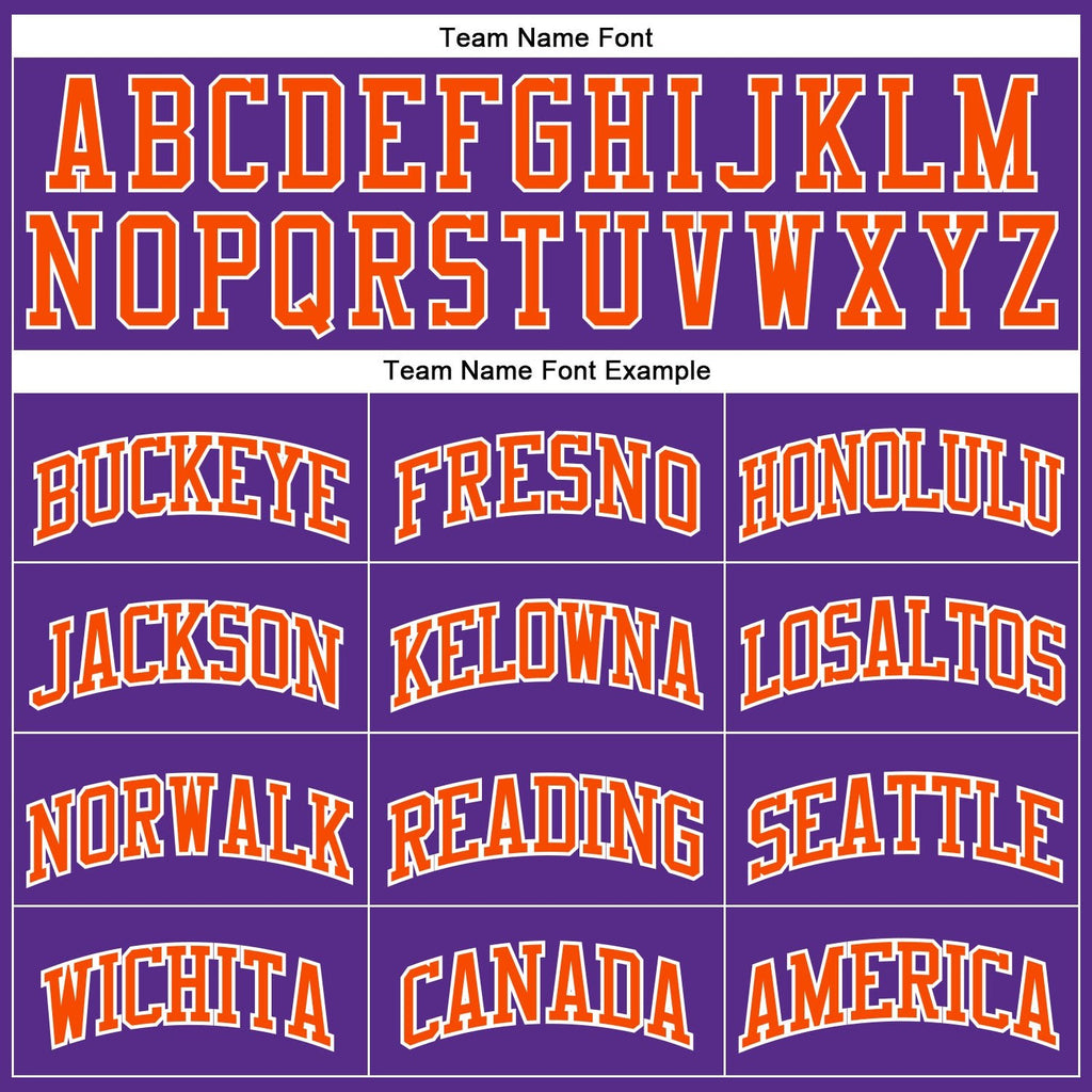 Custom Purple Orange-White Authentic Throwback Basketball Jersey photo 2