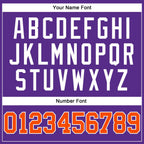 Custom Purple Orange-White Authentic Throwback Basketball Jersey photo 3