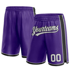Custom Purple White-Black Authentic Basketball Shorts photo 1