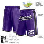 Custom Purple White-Black Authentic Basketball Shorts photo 2