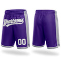 Custom Purple White-Gray Authentic Basketball Shorts