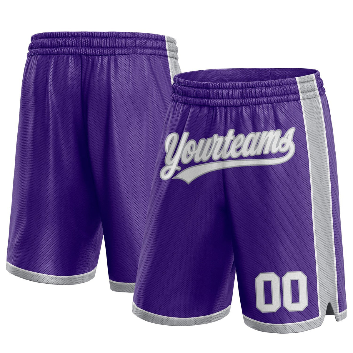 Custom Purple White-Gray Authentic Basketball Shorts photo 1
