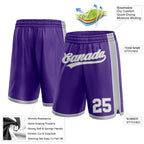 Custom Purple White-Gray Authentic Basketball Shorts photo 2
